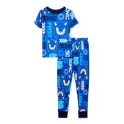 Sonic the Hedgehog Boys Allover Print Snug Fit Short Sleeve Top and Sleep Pants Pajama Set, 2-Piece, Sizes 4-12